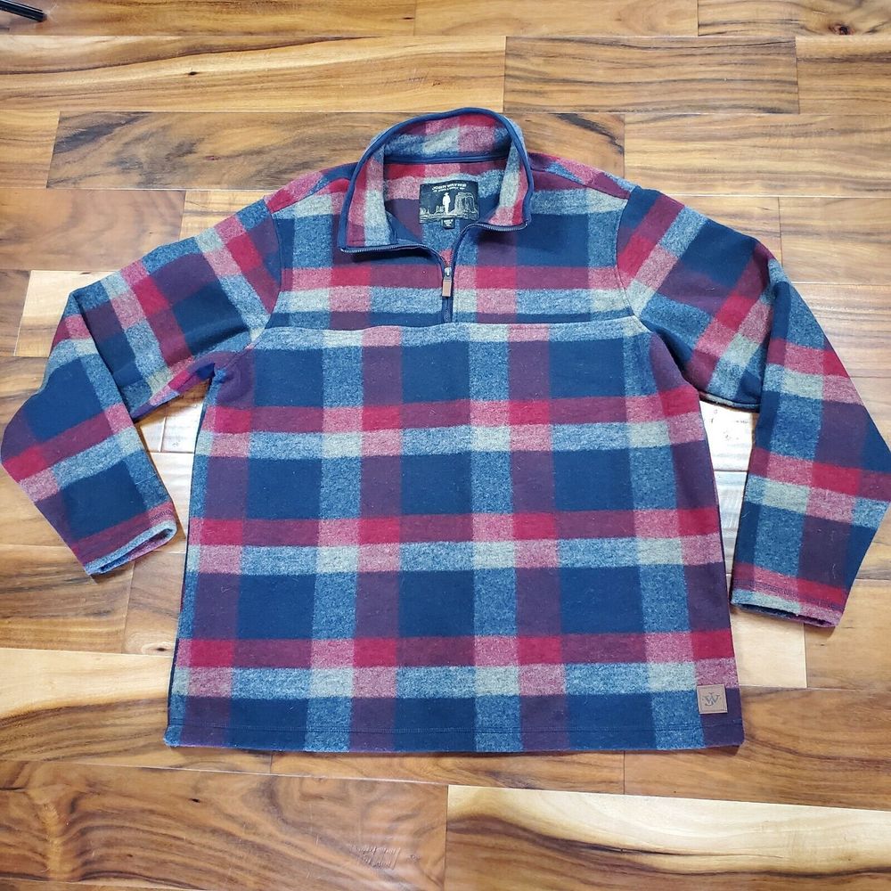 John Wayne Stock & Supply Half Zip Up Fleece Men’s Size XL Red